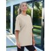 imageTrendy Queen Womens Fashion Workout T Shirts Athletic Plus Size Tops Summer Trendy Clothes 2025 Short Sleeve Spring TeeKhaki