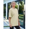 imageTrendy Queen Womens Fashion Workout T Shirts Athletic Plus Size Tops Summer Trendy Clothes 2025 Short Sleeve Spring TeeLightyellow