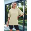 imageTrendy Queen Womens Fashion Workout T Shirts Athletic Plus Size Tops Summer Trendy Clothes 2025 Short Sleeve Spring TeeLightyellow