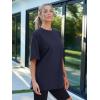 imageTrendy Queen Womens Fashion Workout T Shirts Athletic Plus Size Tops Summer Trendy Clothes 2025 Short Sleeve Spring TeeNavy