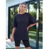 imageTrendy Queen Womens Fashion Workout T Shirts Athletic Plus Size Tops Summer Trendy Clothes 2025 Short Sleeve Spring TeeNavy