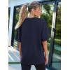 imageTrendy Queen Womens Fashion Workout T Shirts Athletic Plus Size Tops Summer Trendy Clothes 2025 Short Sleeve Spring TeeNavy