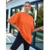 imageTrendy Queen Womens Fashion Workout T Shirts Athletic Plus Size Tops Summer Trendy Clothes 2025 Short Sleeve Spring TeeOrange
