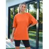 imageTrendy Queen Womens Fashion Workout T Shirts Athletic Plus Size Tops Summer Trendy Clothes 2025 Short Sleeve Spring TeeOrange