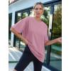 imageTrendy Queen Womens Fashion Workout T Shirts Athletic Plus Size Tops Summer Trendy Clothes 2025 Short Sleeve Spring TeePink