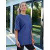 imageTrendy Queen Womens Fashion Workout T Shirts Athletic Plus Size Tops Summer Trendy Clothes 2025 Short Sleeve Spring TeeRoyalblue