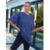 imageTrendy Queen Womens Fashion Workout T Shirts Athletic Plus Size Tops Summer Trendy Clothes 2025 Short Sleeve Spring TeeRoyalblue