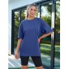 imageTrendy Queen Womens Fashion Workout T Shirts Athletic Plus Size Tops Summer Trendy Clothes 2025 Short Sleeve Spring TeeRoyalblue