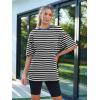 imageTrendy Queen Womens Fashion Workout T Shirts Athletic Plus Size Tops Summer Trendy Clothes 2025 Short Sleeve Spring TeeSeblackwhite