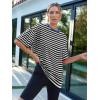 imageTrendy Queen Womens Fashion Workout T Shirts Athletic Plus Size Tops Summer Trendy Clothes 2025 Short Sleeve Spring TeeSeblackwhite