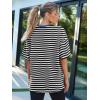 imageTrendy Queen Womens Fashion Workout T Shirts Athletic Plus Size Tops Summer Trendy Clothes 2025 Short Sleeve Spring TeeSeblackwhite