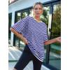 imageTrendy Queen Womens Fashion Workout T Shirts Athletic Plus Size Tops Summer Trendy Clothes 2025 Short Sleeve Spring TeeSebluewhite