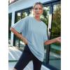 imageTrendy Queen Womens Fashion Workout T Shirts Athletic Plus Size Tops Summer Trendy Clothes 2025 Short Sleeve Spring TeeSkyblue