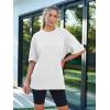 imageTrendy Queen Womens Fashion Workout T Shirts Athletic Plus Size Tops Summer Trendy Clothes 2025 Short Sleeve Spring TeeWhite
