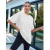 imageTrendy Queen Womens Fashion Workout T Shirts Athletic Plus Size Tops Summer Trendy Clothes 2025 Short Sleeve Spring TeeWhite