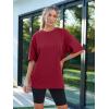imageTrendy Queen Womens Fashion Workout T Shirts Athletic Plus Size Tops Summer Trendy Clothes 2025 Short Sleeve Spring TeeWinered