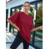 imageTrendy Queen Womens Fashion Workout T Shirts Athletic Plus Size Tops Summer Trendy Clothes 2025 Short Sleeve Spring TeeWinered