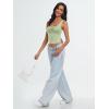 imageTrendy Queen Womens Going Out Crop Tops Backless Tank Tops Summer Y2k Teen Girls Basics Cute ClothesPalegreen