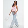 imageTrendy Queen Womens Going Out Crop Tops Backless Tank Tops Summer Y2k Teen Girls Basics Cute ClothesPink