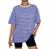 imageTrendy Queen Womens Fashion Workout T Shirts Athletic Plus Size Tops Summer Trendy Clothes 2025 Short Sleeve Spring TeeSebluewhite