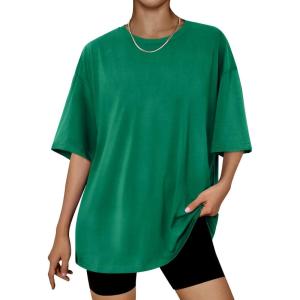imageTrendy Queen Womens Fashion Workout T Shirts Athletic Plus Size Tops Summer Trendy Clothes 2025 Short Sleeve Spring TeeGreen