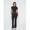 imageTrendy Queen Lounge Sets For Women 2 Piece Casual Y2K Outfits Short Sleeve Cropped Tops Fold Over Flare Pants TracksuitsBlack