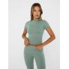 imageTrendy Queen Lounge Sets For Women 2 Piece Casual Y2K Outfits Short Sleeve Cropped Tops Fold Over Flare Pants TracksuitsGrassgreen