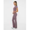 imageTrendy Queen Lounge Sets For Women 2 Piece Casual Y2K Outfits Short Sleeve Cropped Tops Fold Over Flare Pants TracksuitsNutmeg