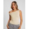 imageTrendy Queen Womens Off The Shoulder Tops Summer Shirts Going Out Crop Tank Top Y2K T Corset Tube Cute Fashion OutfitsApricot