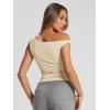 imageTrendy Queen Womens Off The Shoulder Tops Summer Shirts Going Out Crop Tank Top Y2K T Corset Tube Cute Fashion OutfitsApricot