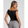 imageTrendy Queen Womens Off The Shoulder Tops Summer Shirts Going Out Crop Tank Top Y2K T Corset Tube Cute Fashion OutfitsBlack