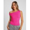 imageTrendy Queen Womens Off The Shoulder Tops Summer Shirts Going Out Crop Tank Top Y2K T Corset Tube Cute Fashion OutfitsBright Pink
