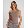 imageTrendy Queen Womens Off The Shoulder Tops Summer Shirts Going Out Crop Tank Top Y2K T Corset Tube Cute Fashion OutfitsCoffee Grey