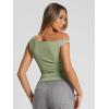 imageTrendy Queen Womens Off The Shoulder Tops Summer Shirts Going Out Crop Tank Top Y2K T Corset Tube Cute Fashion OutfitsGreen
