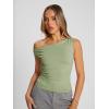 imageTrendy Queen Womens Off The Shoulder Tops Summer Shirts Going Out Crop Tank Top Y2K T Corset Tube Cute Fashion OutfitsGreen