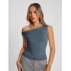 imageTrendy Queen Womens Off The Shoulder Tops Summer Shirts Going Out Crop Tank Top Y2K T Corset Tube Cute Fashion OutfitsHaze Blue