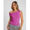 imageTrendy Queen Womens Off The Shoulder Tops Summer Shirts Going Out Crop Tank Top Y2K T Corset Tube Cute Fashion OutfitsHot Pink