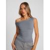 imageTrendy Queen Womens Off The Shoulder Tops Summer Shirts Going Out Crop Tank Top Y2K T Corset Tube Cute Fashion OutfitsLight Grey