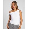 imageTrendy Queen Womens Off The Shoulder Tops Summer Shirts Going Out Crop Tank Top Y2K T Corset Tube Cute Fashion OutfitsWhite
