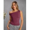 imageTrendy Queen Womens Off The Shoulder Tops Summer Shirts Going Out Crop Tank Top Y2K T Corset Tube Cute Fashion OutfitsWine Red