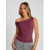 imageTrendy Queen Womens Off The Shoulder Tops Summer Shirts Going Out Crop Tank Top Y2K T Corset Tube Cute Fashion OutfitsWine Red