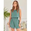 imageTrendy Queen Womens Summer 2 Piece Outfits Short Sets Matching Sleeveless Tank Top High Waisted Shorts with PocketsLake
