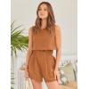 imageTrendy Queen Womens Summer 2 Piece Outfits Short Sets Matching Sleeveless Tank Top High Waisted Shorts with PocketsLightbrown