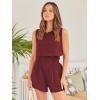 imageTrendy Queen Womens Summer 2 Piece Outfits Short Sets Matching Sleeveless Tank Top High Waisted Shorts with PocketsRed