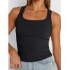 imageTrendy Queen Womens Tank Tops Square Neck Ribbed Sleeveless Basic Cute Going Out Tops Slim Fitted Summer Y2k ClothesBlack