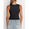 imageTrendy Queen Womens Tank Tops Square Neck Ribbed Sleeveless Basic Cute Going Out Tops Slim Fitted Summer Y2k ClothesBlack