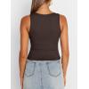 imageTrendy Queen Womens Tank Tops Square Neck Ribbed Sleeveless Basic Cute Going Out Tops Slim Fitted Summer Y2k ClothesCoffee