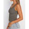 imageTrendy Queen Womens Tank Tops Square Neck Ribbed Sleeveless Basic Cute Going Out Tops Slim Fitted Summer Y2k ClothesCoffee Grey