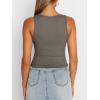 imageTrendy Queen Womens Tank Tops Square Neck Ribbed Sleeveless Basic Cute Going Out Tops Slim Fitted Summer Y2k ClothesCoffee Grey