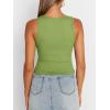 imageTrendy Queen Womens Tank Tops Square Neck Ribbed Sleeveless Basic Cute Going Out Tops Slim Fitted Summer Y2k ClothesGreen